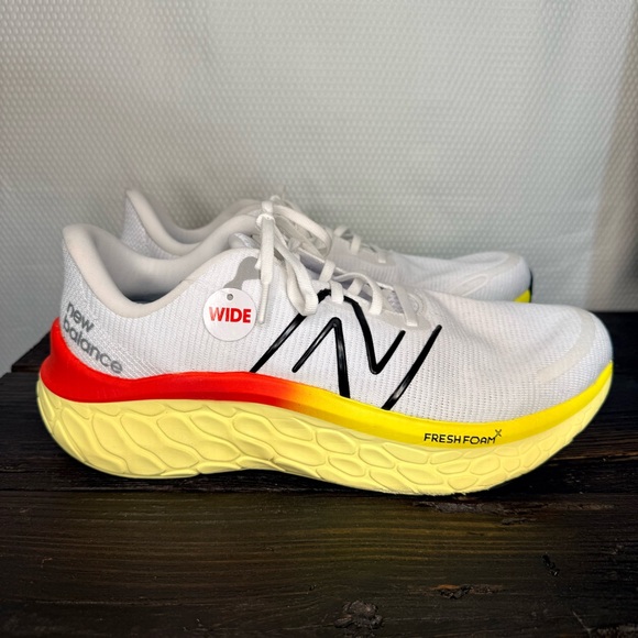 New Balance White and Yellow Athletic Shoes - Picture 2 of 11